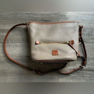 Dooney & Bourke Taupe and Brown Crossbody Bag